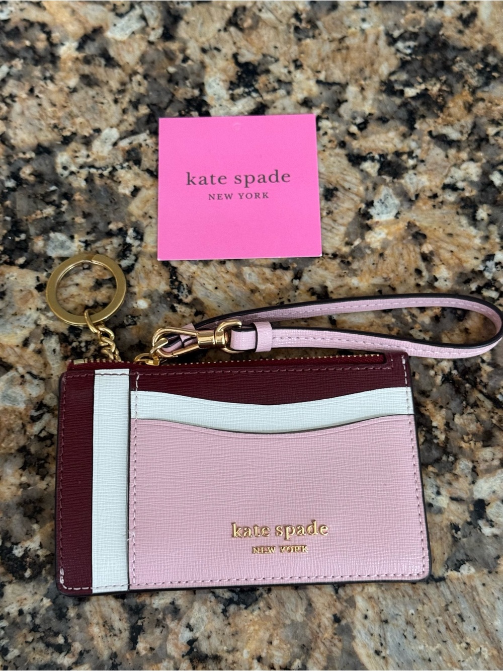 Kate Spade Dogwood Zip Keychain Wallet